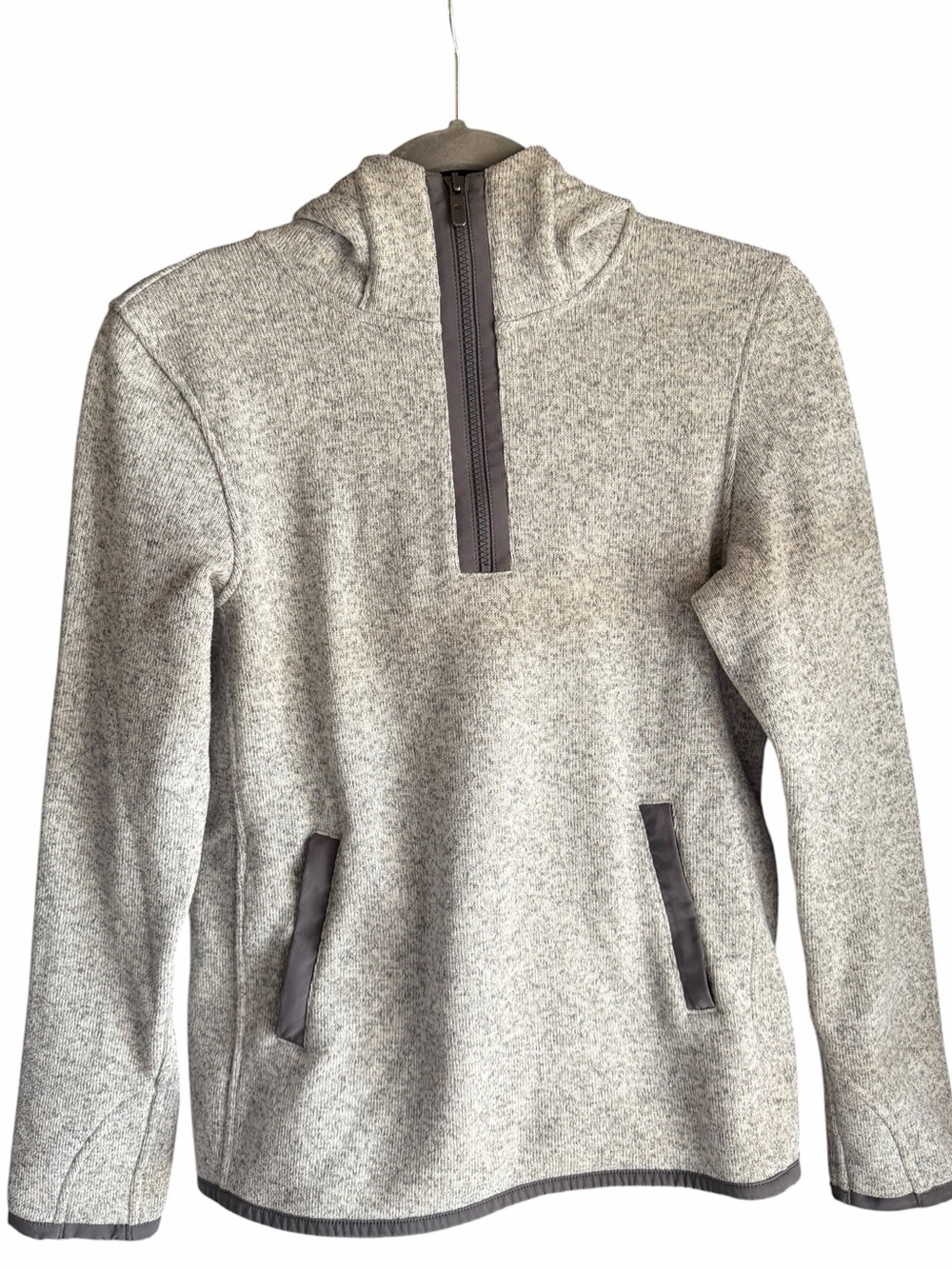 Lululemon Heather Gray Sweater Knit Funnel Neck Pullover Jacket EST Small (6)